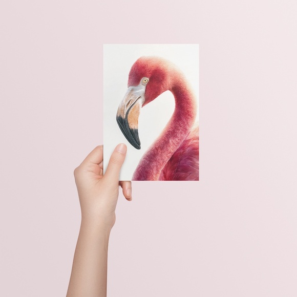 Watercolor Flamingo Wall Art Print, Unframed - Vibrant Tropical Elegance - Picture 5 of 7